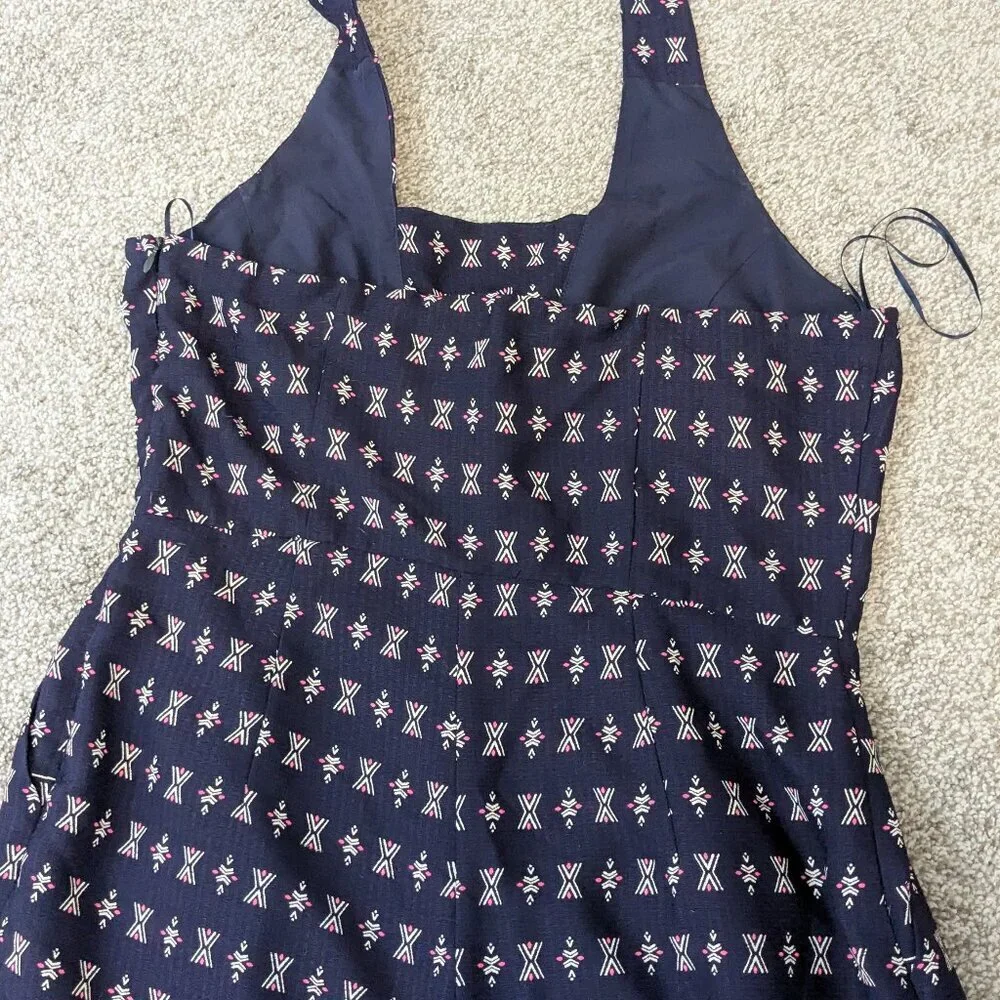 SKIES ARE BLUE, Long Navy Blue Halter Tank Jumpsuit; Size M